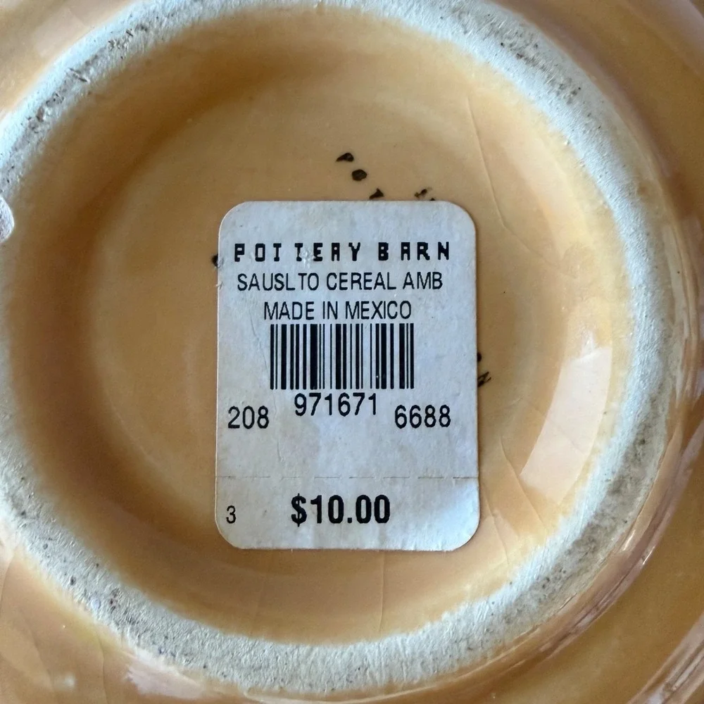 Vintage Pottery Barn‎ Sausalito Amber Cereal Bowl Set 6pc Mexico